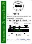 Small image of FISTS CW Club's 2014 EuCW QRS Week certificate.