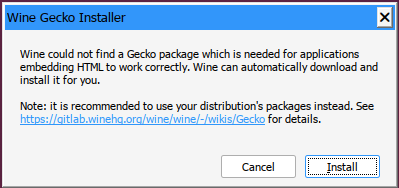 Image showing snapshot of Wine's propmpt to install Gecko.