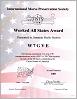Small image of a Worked All States Award certificate.