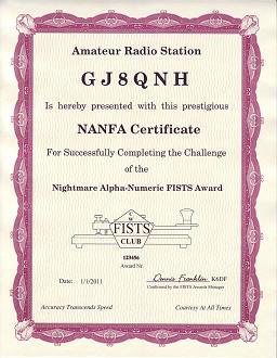 Image of Nightmare Alpha-Numeric Award certificate.  Click to view the Award's details