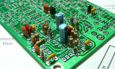 Photograph of PCB with diodes fitted