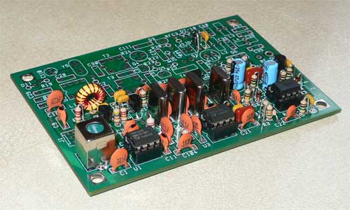 Photograph of PCB with the receiver section completed